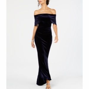 Vince Camuto Velvet Off-The-Shoulder Gown